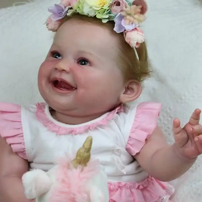 Clearance 23Inch Already Painted Reborn Doll Kit Juliana With Implanted Hair and Cloth Body Unassembled Handmade Doll Parts DIY