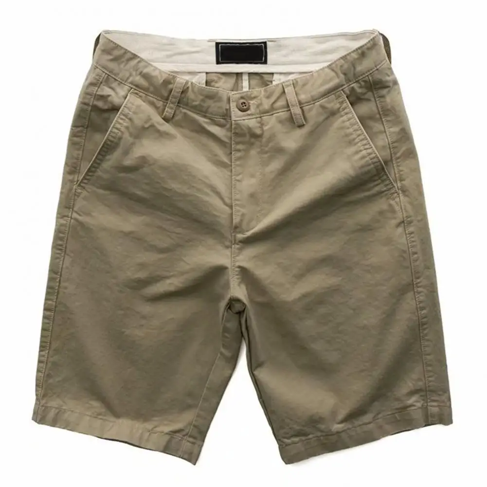 New in 2025 Men Shorts Solid Color Zipper new Knee Length Casual Students Pants