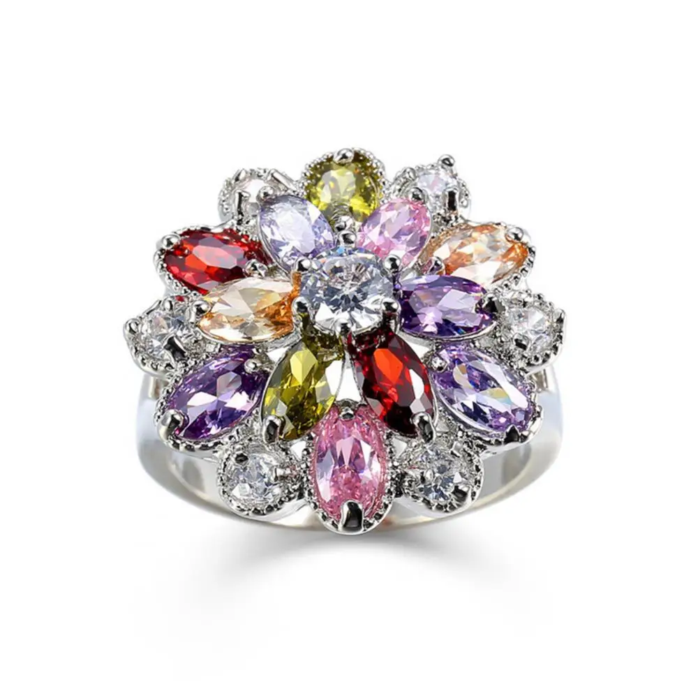 Ring Wedding Engagement Women Multicolor 2025 Cubic Zirconia Inlaid new Jewelry Gift