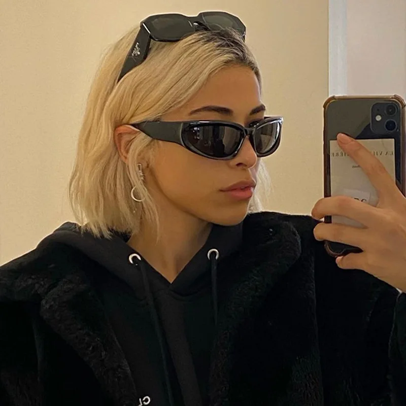 Popular Women Sunglasses 2023 Punk Sunglasses Unique Sports Sun Glasses Men UV400 Goggle Shades Mirror Colorful Y2K Eyewear