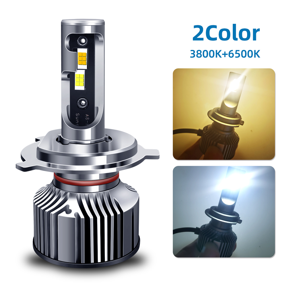 DiReal-Luz led antiniebla para coche, faro que cambia de color, M9S H7, H1 H8 H3 H11 9005 9006 H4, 3000K/3800K 6500K, 2 piezas