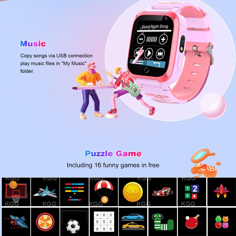 Kids Games Watch Music Player Smart Watch Sports Pedometer Health Tracker new with Torch Math Game Stopwatch Timer 2025 Clock Kids Gifts