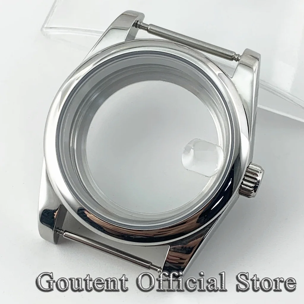 Goutent Silver Men's Sapphire Crystal 36mm 39mm Watch Case Fit NH34 NH35 NH36 ETA 2824 PT5000 ST2130 Movement