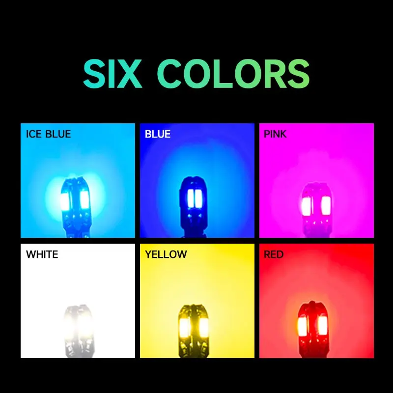 20PCS W5W T10 LED Bulbs Canbus 8SMD 12V LED Car 2025 Interior Map Dome Lights Parking Light new Auto Signal Lamp