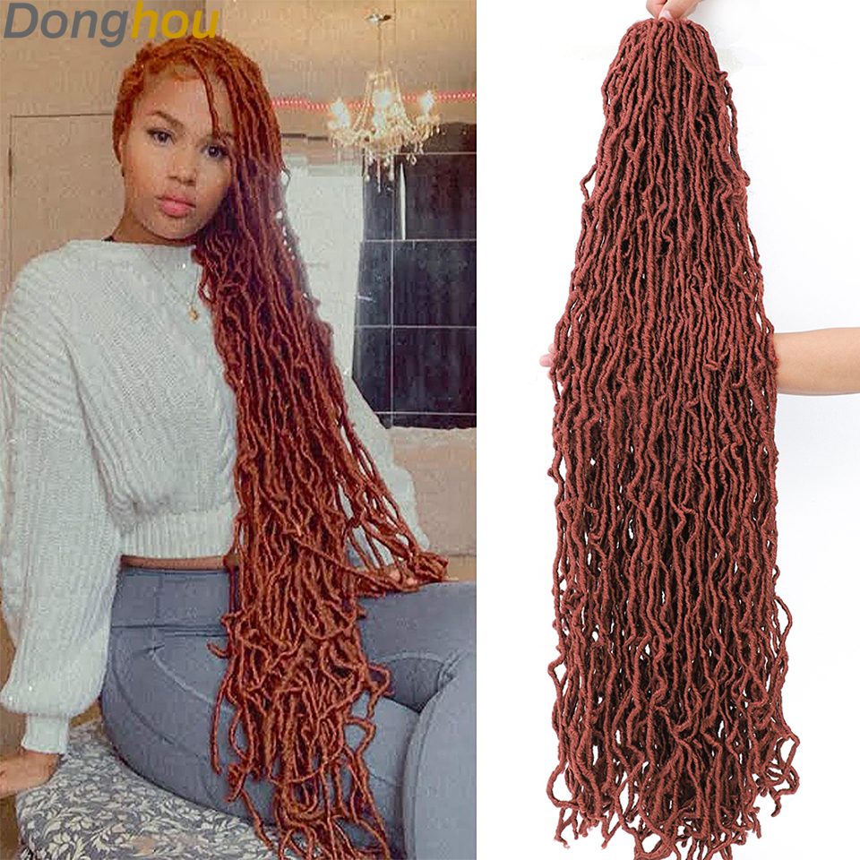 Donghou Faux Locs Crochet Hair 24 36 inch Faux Locks Crochet Braids Curly Hair New Soft Locs Meche De Cheveux Pour Crochet Braid