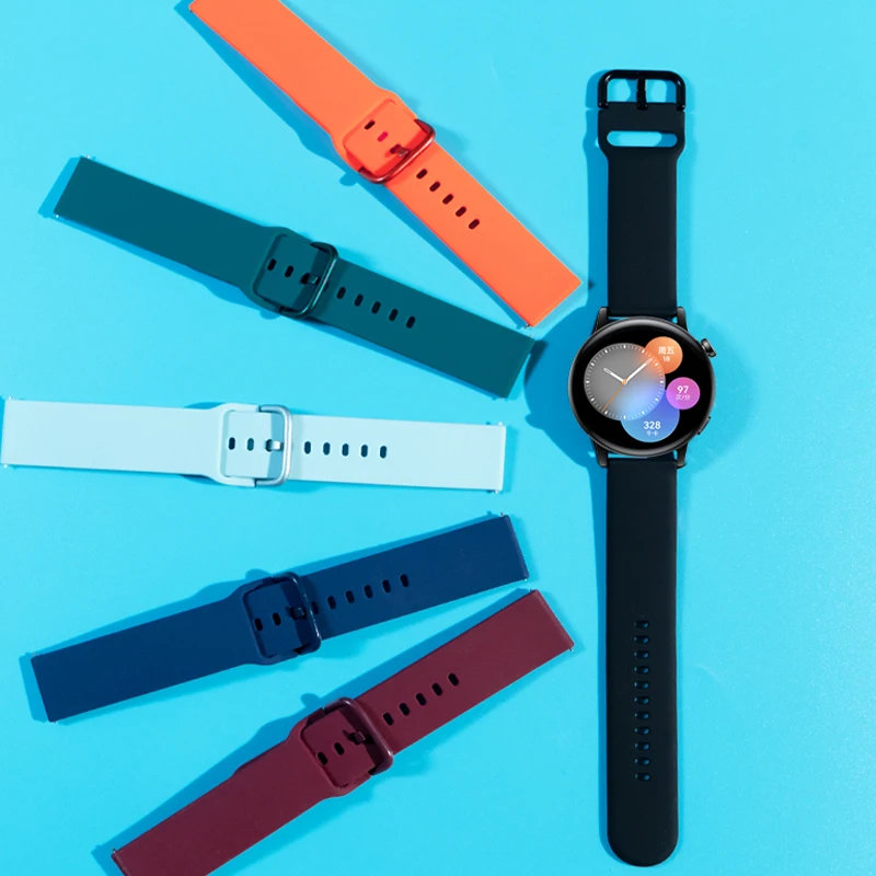 Silicone Strap For Samsung galaxy Watch 6 5 Pro/5/4/classic/Active 2 43mm sport bracelet amazfit gtr gts 4/3/2e/pro 20/22mm band