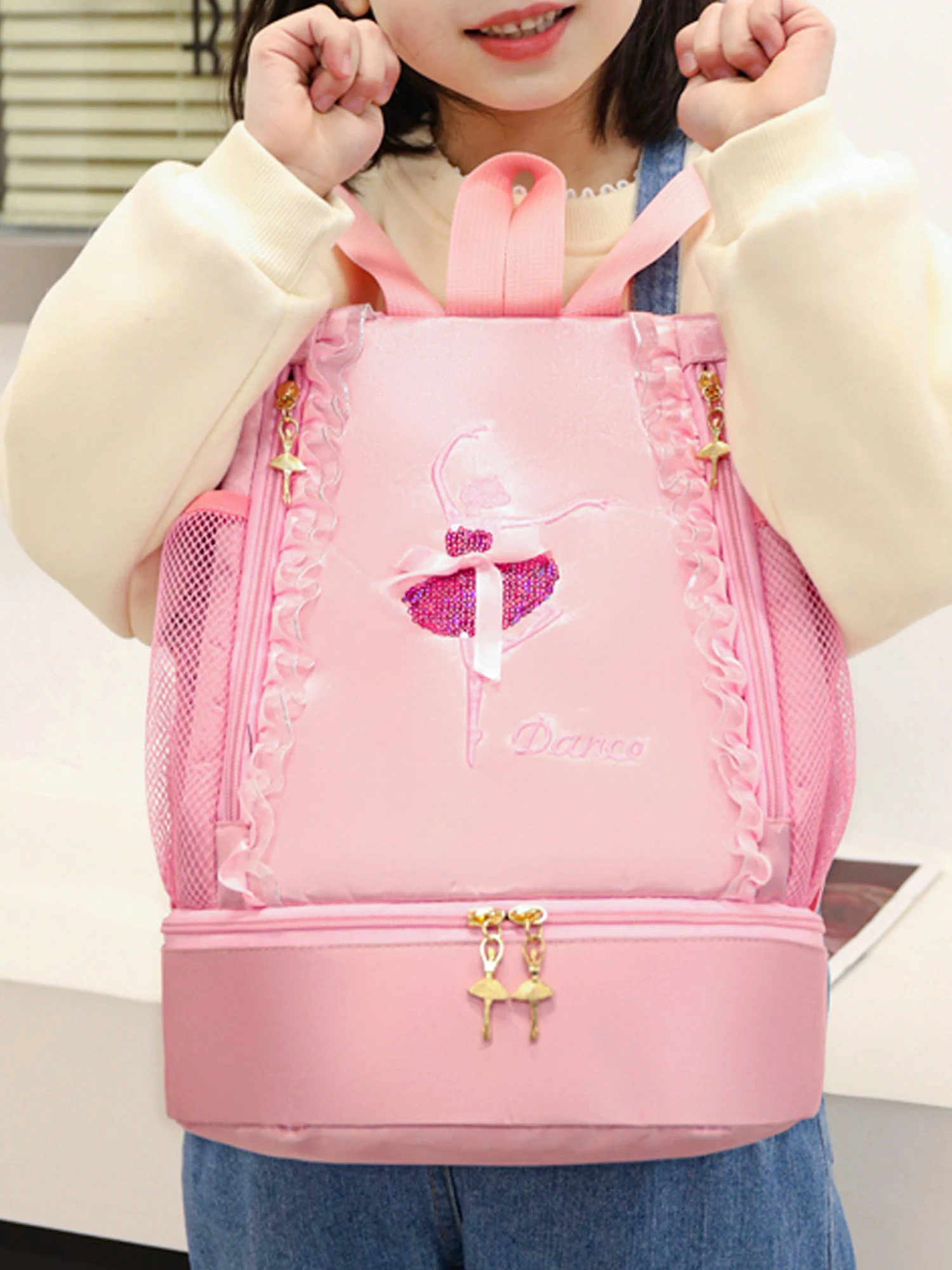 Kids Girls Ballet Dance Storage Backpack Latin Ballet Bag Lace new Edge 2025 Letter Print Dance Duffel Bag Ballerina School Backpack