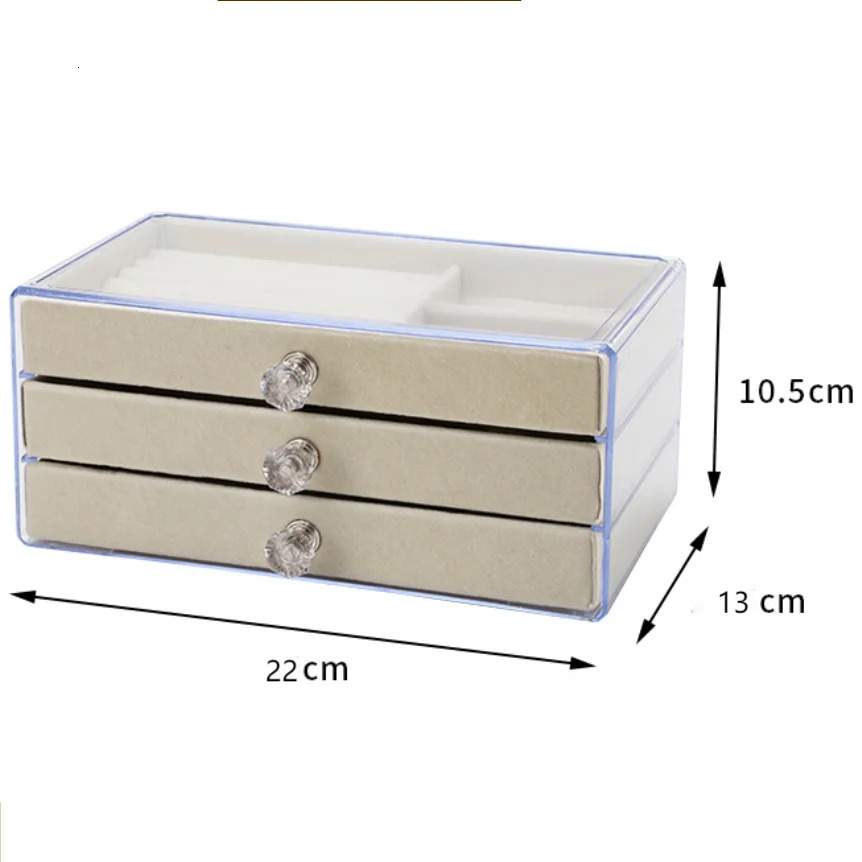 Three layers Plastic Jewelry Box Storage Display Ring Earrings Necklace Acrylic Organizer jewlery holder 240318