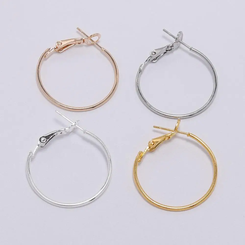10Pcs/Lot 30 new 40 50 60 70mm Gold Round 2025 Big Hoop Earrings Accessories Exaggerated Hoop Ear For DIY Jewelry Making Finding