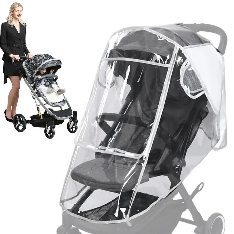 Stroller Rain Poncho Transparent Stroller Rain Cover Universal Baby Travel Weather Shield Protects from Snow Wind Dust Travel