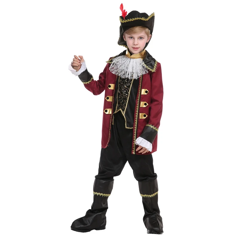 Kids Pirate Fancy Costume for Boys Halloween Carnival Party 2025 Cosplay Clothes new Outfit(Not Include Weapon)