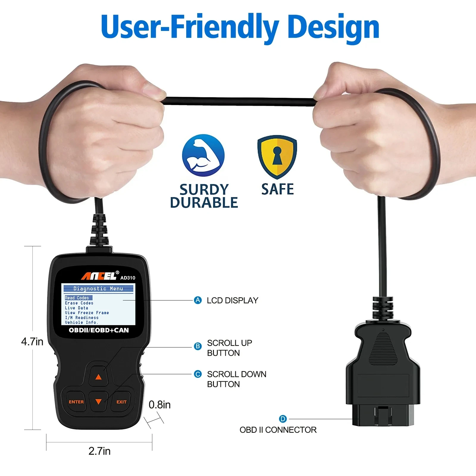 ANCEL AD310 OBD2 Automotive Scanner Full OBD2 Code 2025 Reader Engine Check Professional ODB new OBD 2 Car Diagnostic Tools PK ELM327