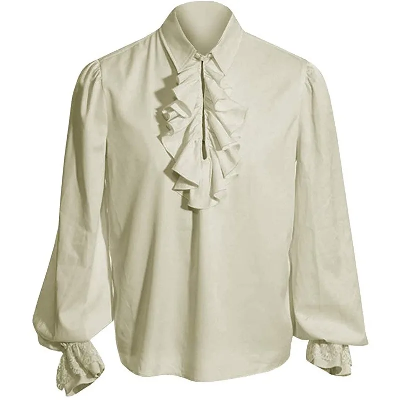 2025 Vampire Renaissance Victorian new Steampunk Ruffled Medieval Costume Men Shirts
