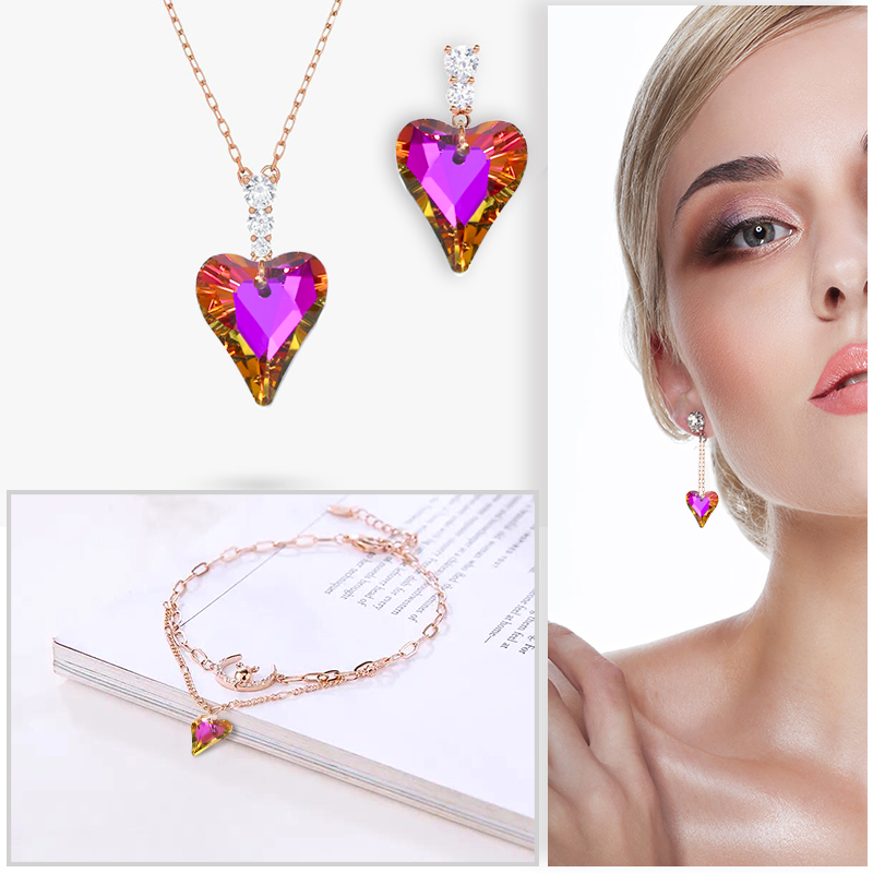 Crystal 6240 Wild Heart Charms Glass Austria Loose Beads Pendant Rhinestones for DIY Earring Necklace Jewelry Accessories 12Pcs