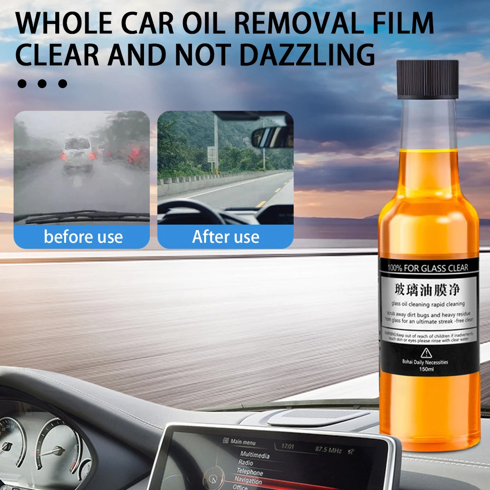 150ml Car Windshield Glass Oil Film Remover Universal Polish Glass Cleaner For Clean Water Spots Rain-Mark 1/2/4PCS