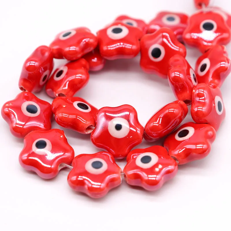 Beautiful Flower Shaped Ceramic Beads For Jewelry Making DIY Necklace Bracelet Colour Porcelain Flowers Jewelry Accessories