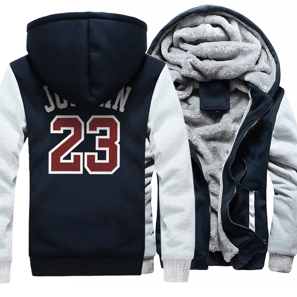 2025 JDN 23 Letter Print Men Women Jackets hot winter new thicken fleece Baskerball Jersey hoodies Sweatshirt Zippered Windproof Clothing