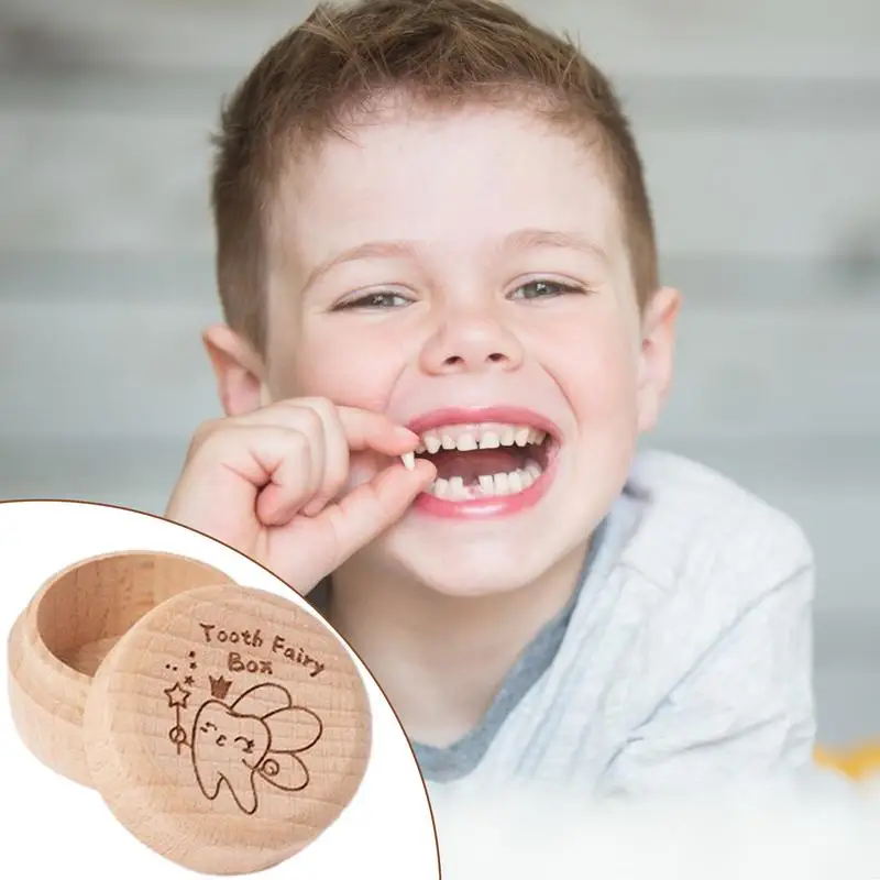 MyFirst Tooth Fairy Box Wooden Baby 2025 Milk Teeth Pillow I new Lost MyFirst Tooth Keepsake Toothfairy Box For Kids Baby Shower Gift