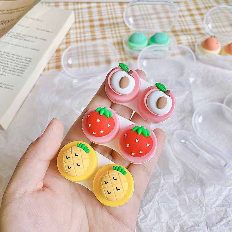 Fruit Style Glasses Cosmetic Contact Lenses Box Cute Contact Lens Case for Eyes Travel Kit Holder Container Travel Accessories