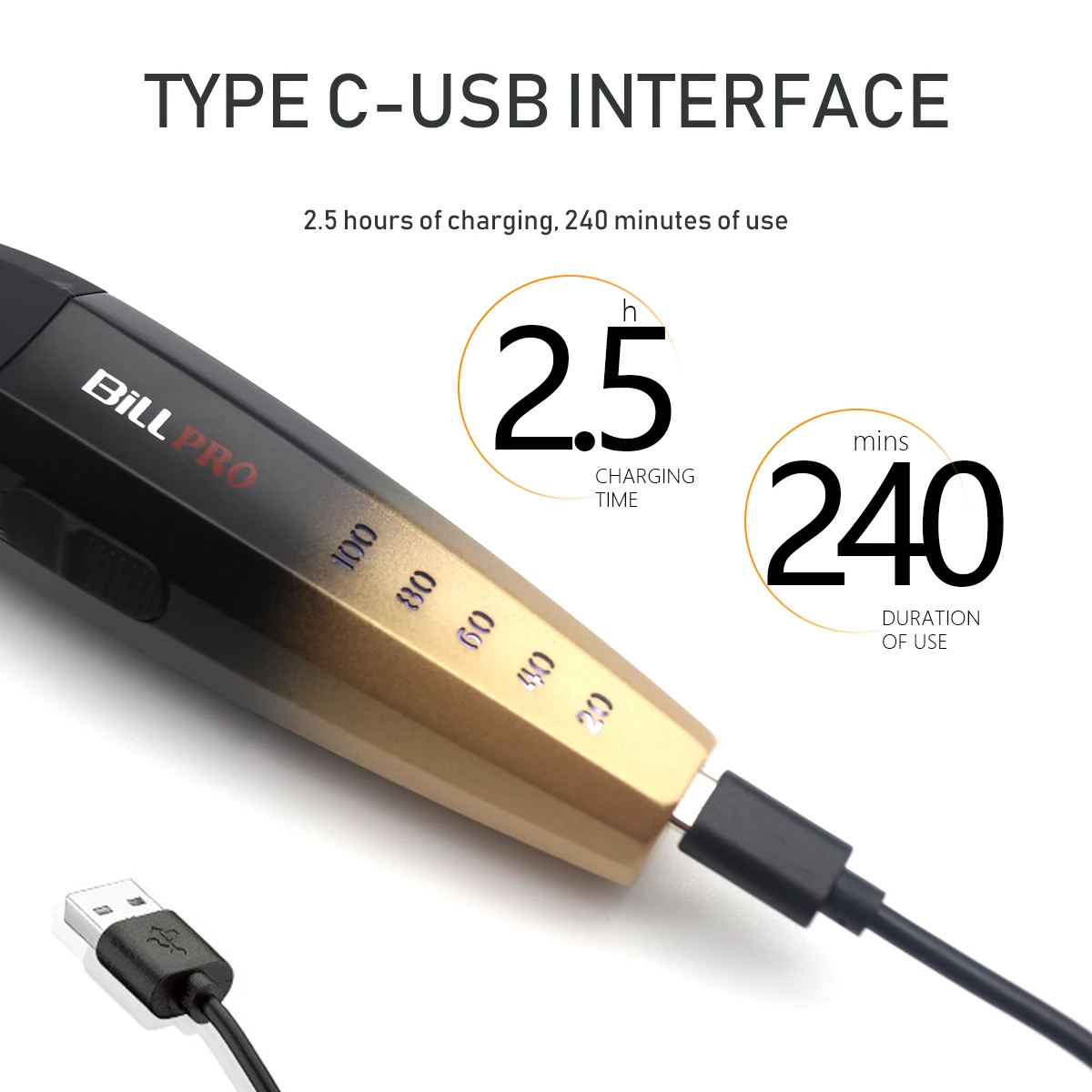 Cutting Professional Trimmer ddmysmile Hair Hine BILL 800 With DLC Coated Blades 2 Speed 0Mm T-Shaped Head 8000 RPM High Rotations Smile