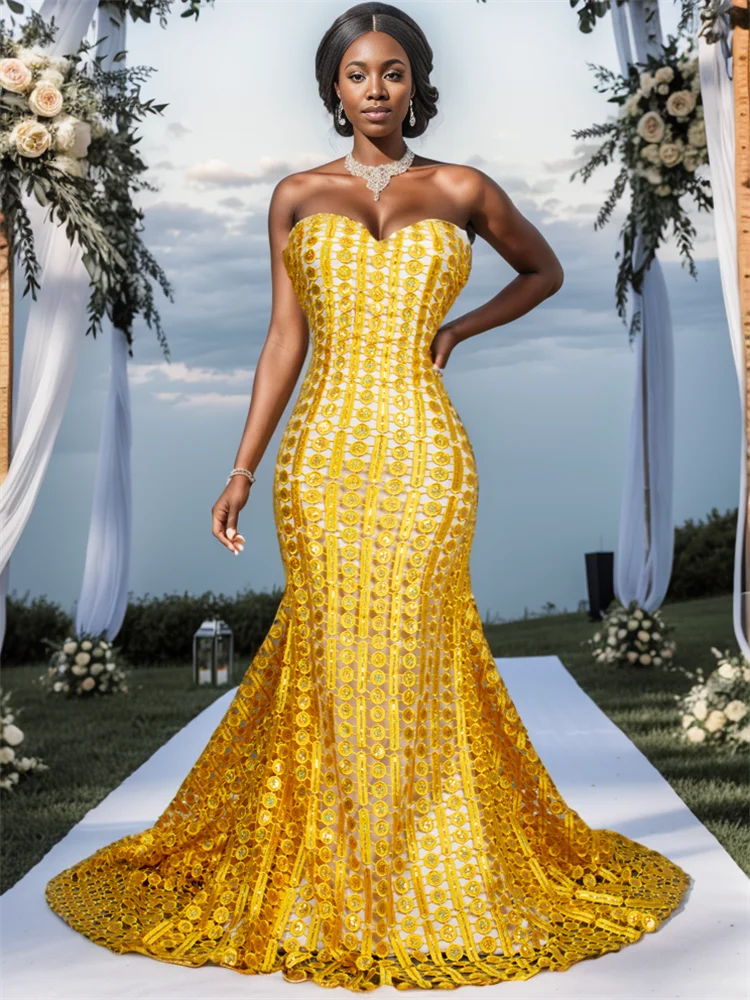 2023 High Quality African Guipure Cord Lace Fabric with Sequins Nigerian Water Soluble Lace for Women Party Dresses Sew TY3599