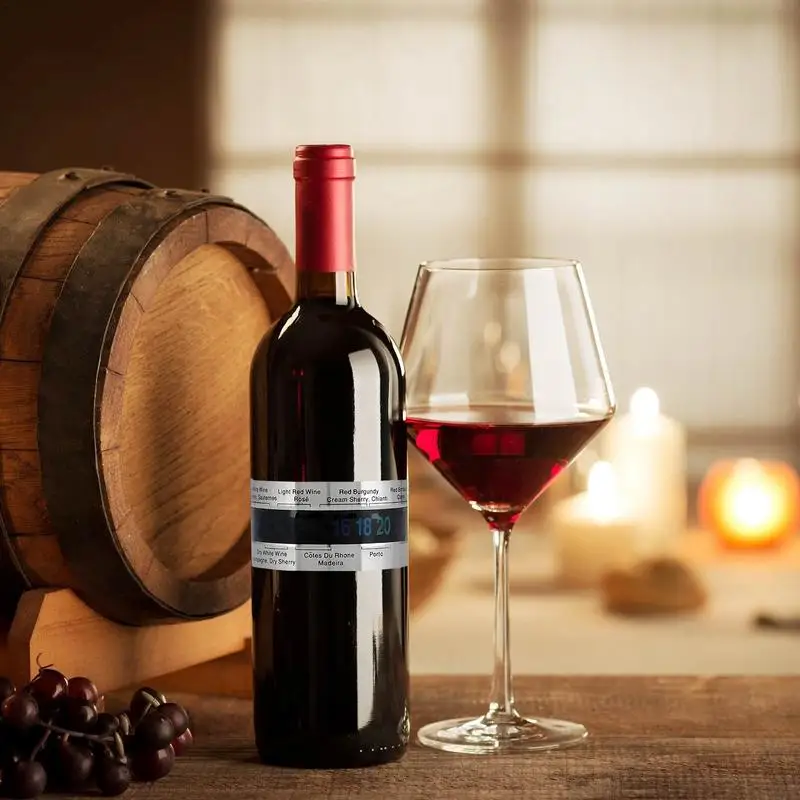 2022 Wine Collar Thermometer Bar Beverage Tool Clever Wine Bottle Snap Thermometer new Lcd Display Clip 2025 For Champagne Beer