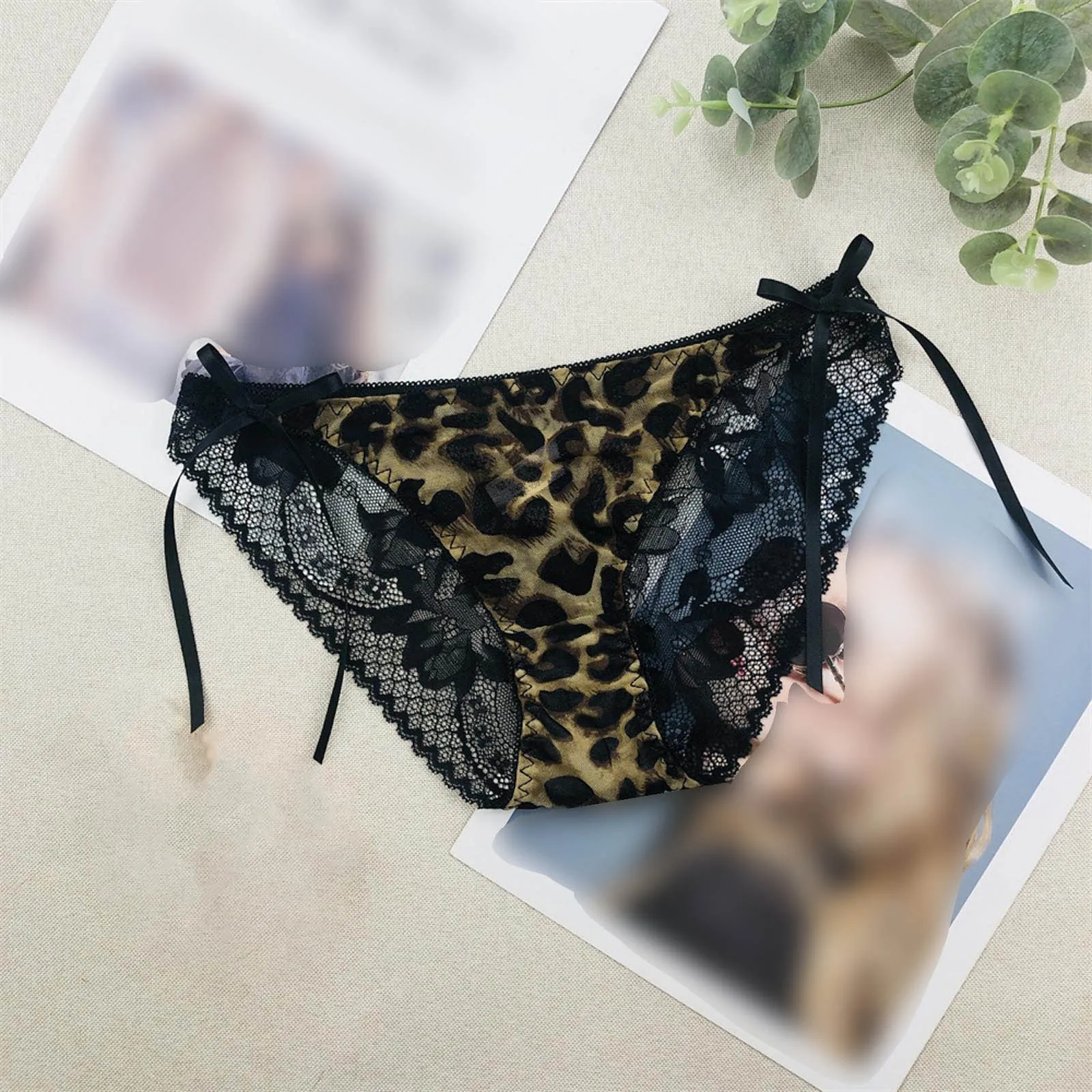 Women S Underwear Mesh Lingerie Panties Sexy Bow Design Breathable Hollowed Out High Elastic Low Waist Butt Padded 5