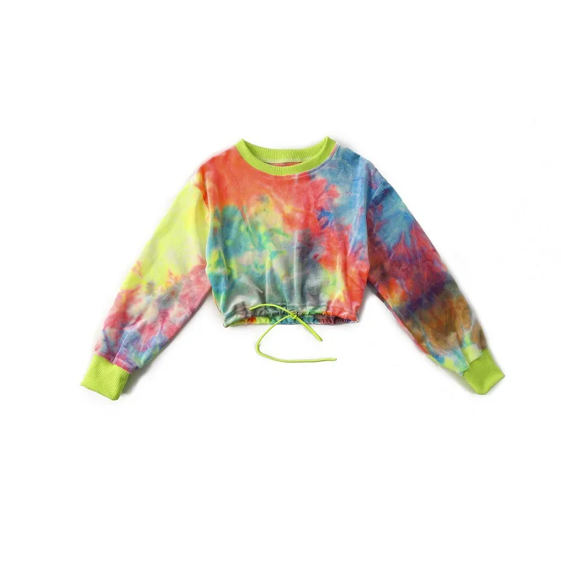Girls Street Dance Trendy Hip-hop Clothes Performance Costume Korean Style Children's Jazz Dance Set with Exposed Navel Jazz New