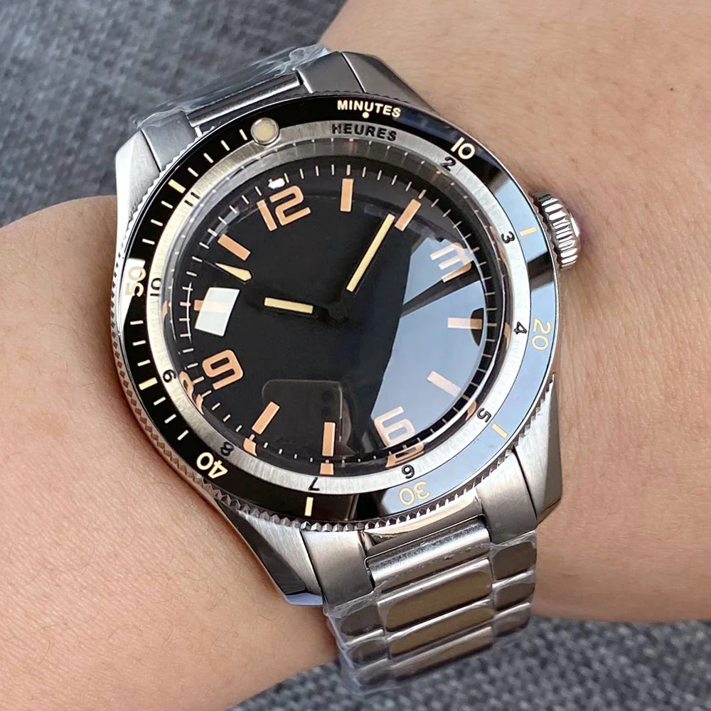 Vintage Diver NH35 PT5000 Mechanical Watches Men Dome Sapphire Glass Tandorio Brand 200m Waterproof Classic Clock Luminous 40mm