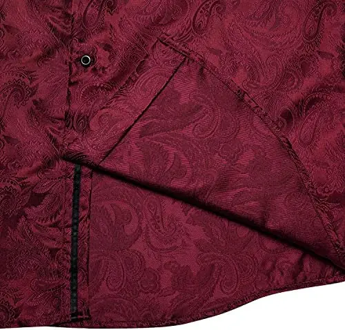 26 Colors Luxury Men's Shirts Long Sleeves Paisley Floral Printed Jacquard Purple Blue Black Shirt for Man Fall Winter Blouse