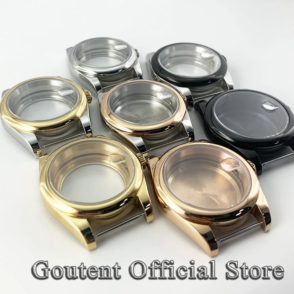 Goutent mm Sapphire Glass Round Men s Watch Case Fit NH ETA PT ST Movement