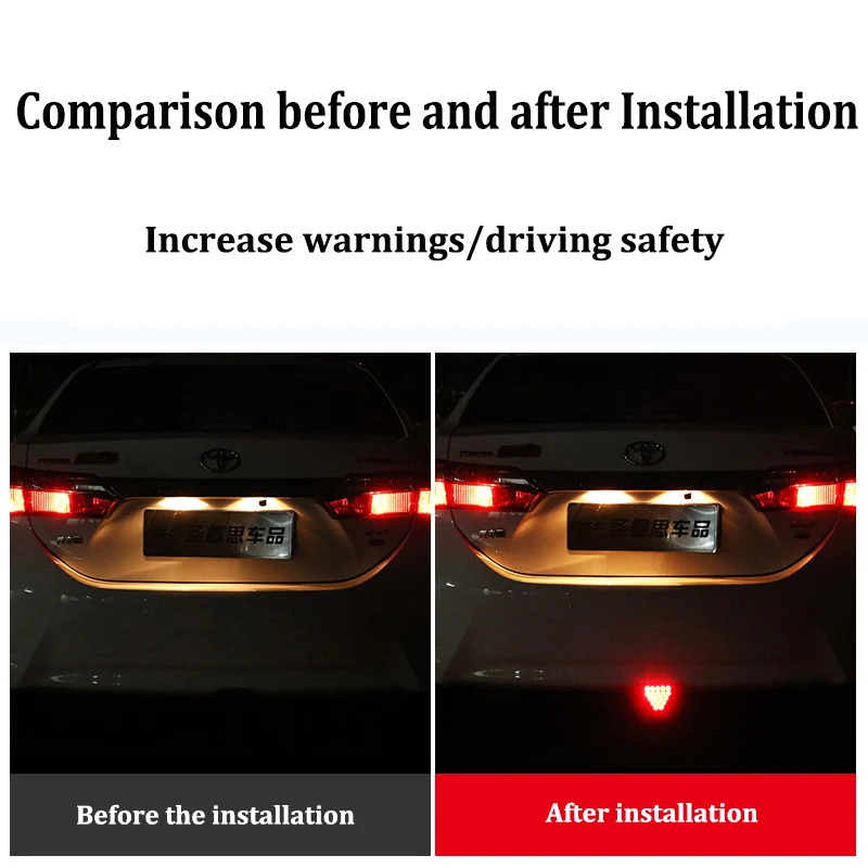 F1 Style Strobe Led Brake Pilot Lights Rear Tail Lights Flash Auto Warning Reverse Stop Safety Lamps DRL 12V For Car Motorcycle