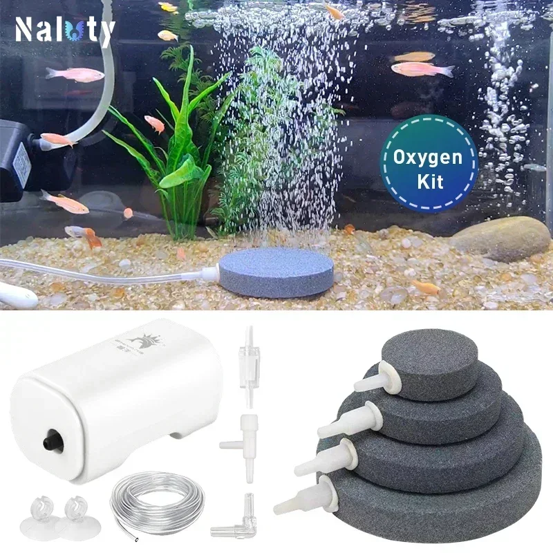 Aquarium Diameter 4/5/6/7/8cm Round Air 2025 new Stone Silent Air Pump Fish Tank Oxygen Kit Bubble Pump Aquarium Bubble Stone Accessories