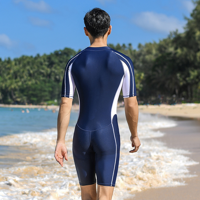 Plus Size Short Sleeve new Rash Guard Men Front 2025 Zipper Wetsuit Swimming Snorkeling Surfing Swimsuit Free Diving Body Suits Swimwear