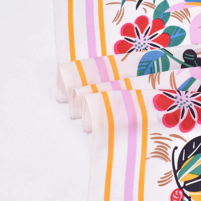 Plant Flower Women's 70 Square Scarf, Small Silk Scarf, Sun Protection, Breathable Scarf, Headband
