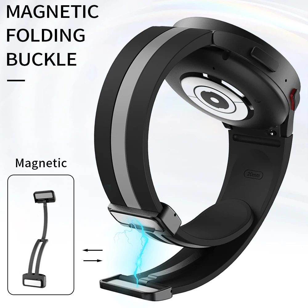 Case+Band for Samsung Galaxy Watch 5pro 45mm PC Hollow Frame Cover for Galaxy Watch 4/5 40mm 44mm Magnetic Buckle Silicone Strap