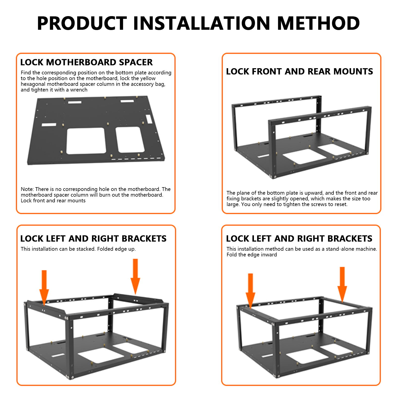 DIY Computer Motherboard Case Rack Aluminum Frame Chassis Cooling Rack Stand Open Chassis Support Bracket With Heat Dissipation