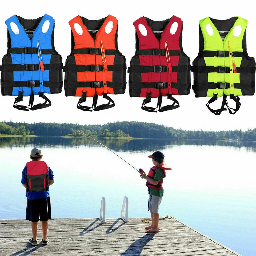 Boating Outdoor Universal Swimming Skiing Driving Vest Survival Suit Polyester Life Jacket For Adult Kids Swimming Accessories smile