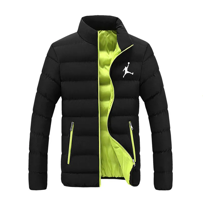 Jaket musim dingin empuk pria, mantel hangat jaket bantalan pendek tipis ringan ukuran besar dan tipis 2023