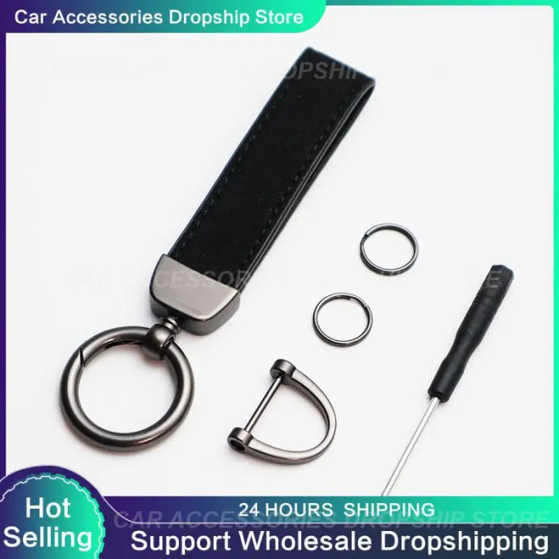 Car Key Chain Rings Metal Leather Keychain Universal Auto Motorcycle Keyring For BMW Mercedes Benz Accessories