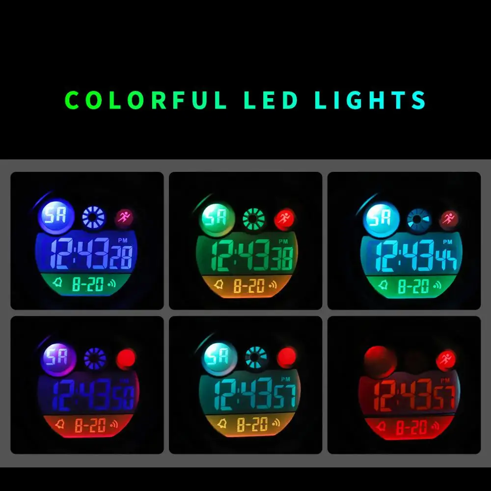 SKMEI 1547 Sport Kids Shockproof Watch Children Electronic Military Waterproof Colorful Light Wristwatches 1266 relogio infantil