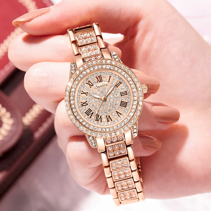 LIGE New Watch For Women Sunkta Brand Luxury Women Watch Creative Steel Waterproof Women Quartz Wristwatches Relogios Feminino