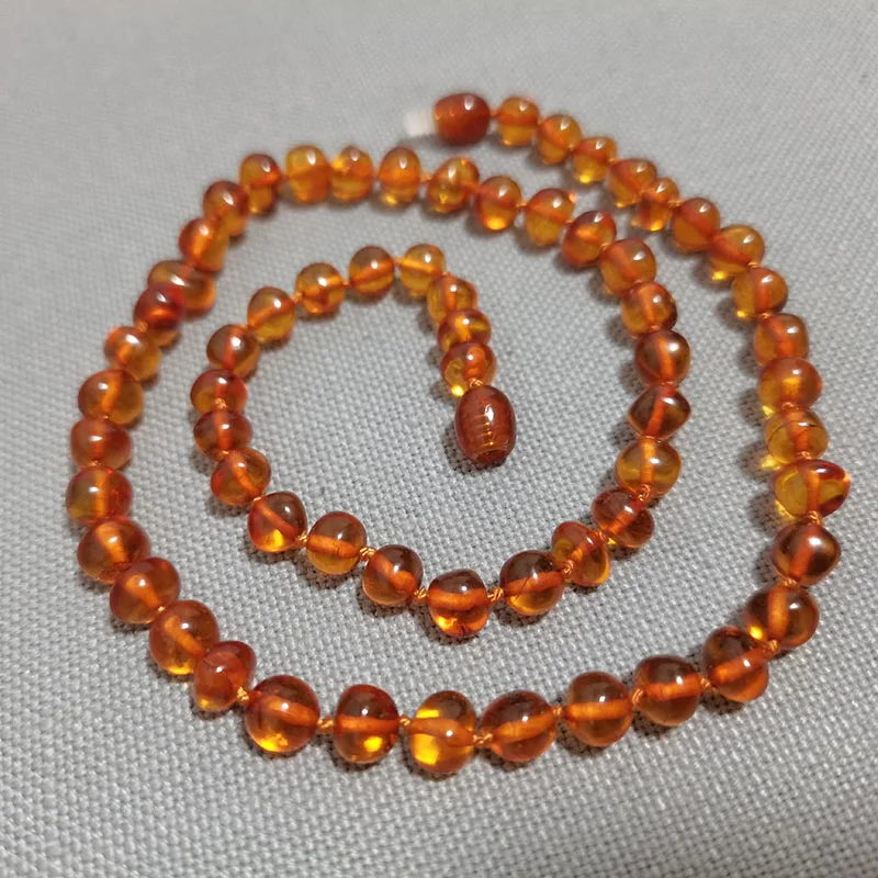 Baltic Amber Necklace Baby Teething Handmade Natural Genuine Original Irregular High Quality Bead Jewelry Gift Anti Inflammatory