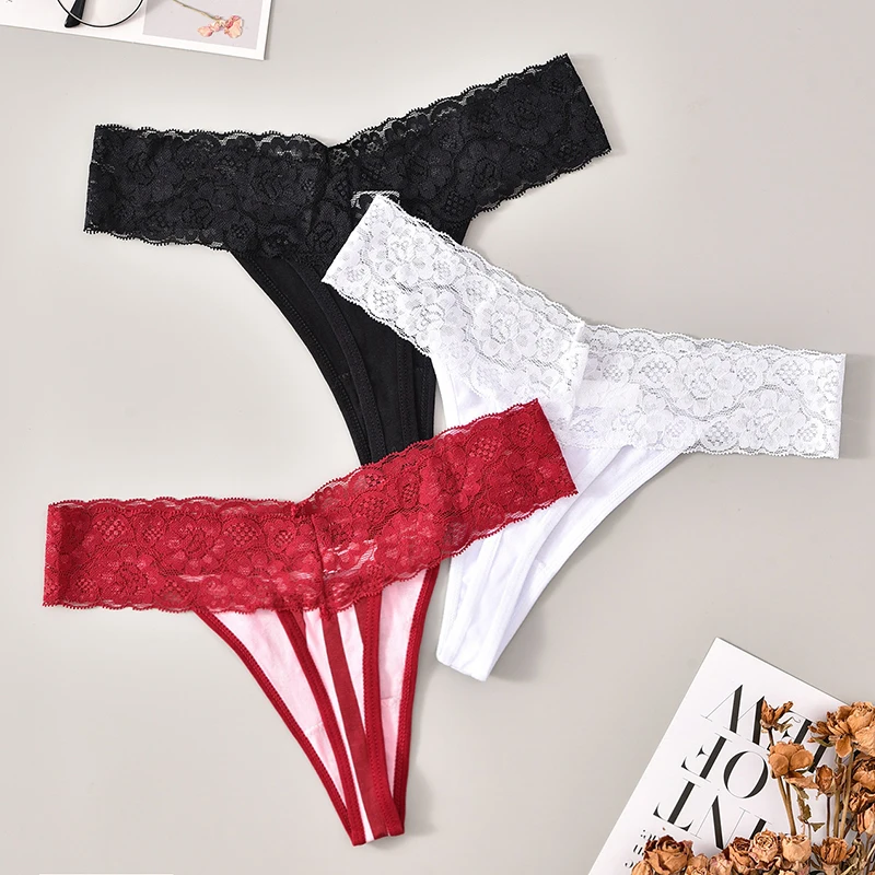Women Lace Thongs Ladies Lingerie Sexy G-string Panties Underwear for Women Striped 2025 new Transparent Women Panties Female Underpants