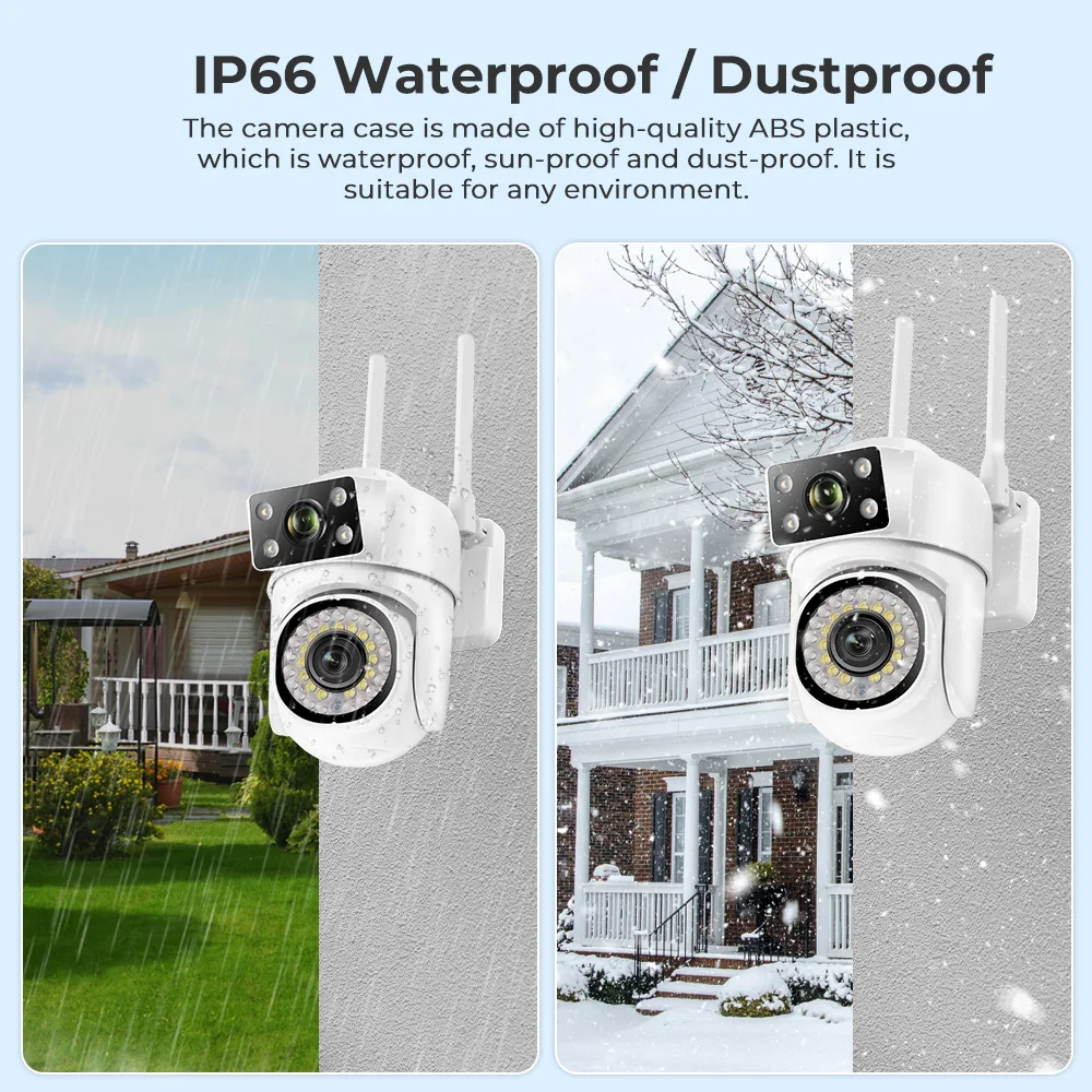 8MP 4K PTZ Wifi Camera 1/4PCS Dual Len Human Detect Auto Tracking Outdoor Surveillance Camera Waterproof Security Night Vision