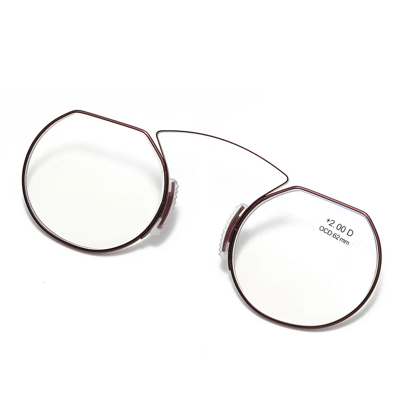 Ahora Portable Stick On Phone Reading Glasses Men Nose Clip Presbyopia Eyeglasses WIth Case Blocking Blue Light Ultralight