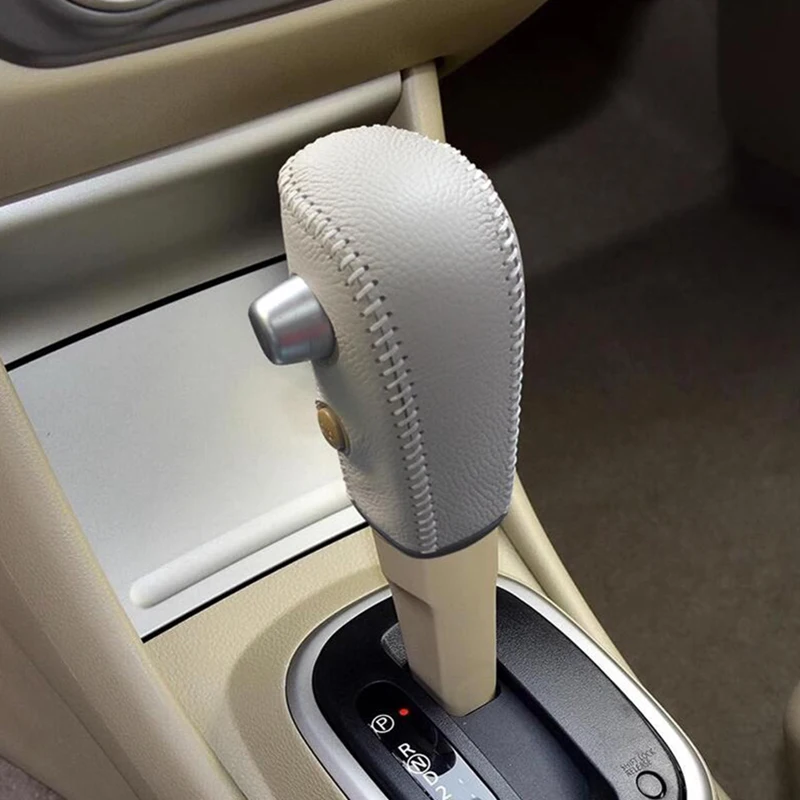 2025 Car Gear Shift Knob new Cover For Nissan Tiida Livina Sentra Sylphy Bluebird Leather Gear Shift Cover Gear Knob Protection