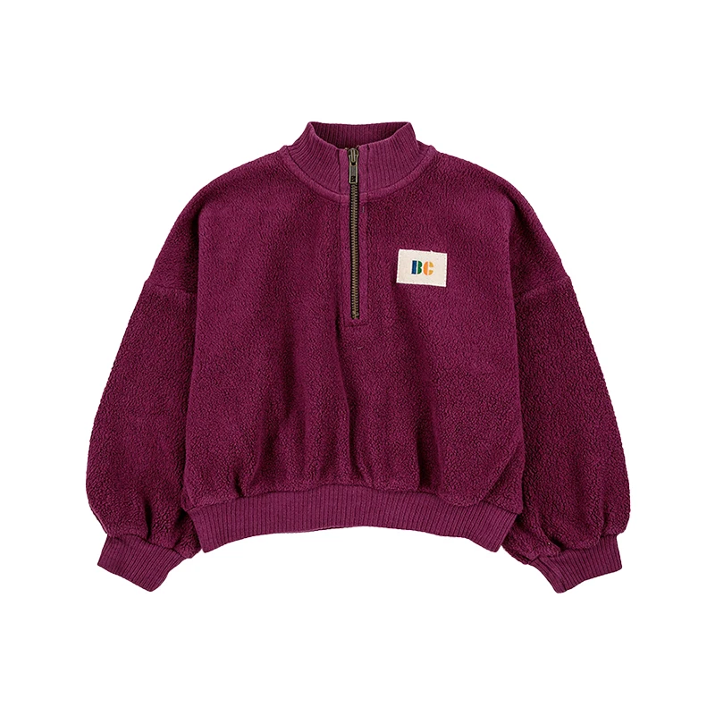 2023 Autumn/Winter BC New Product Ins Style Colorblock Plush Children's Sweater Pants Children's Set