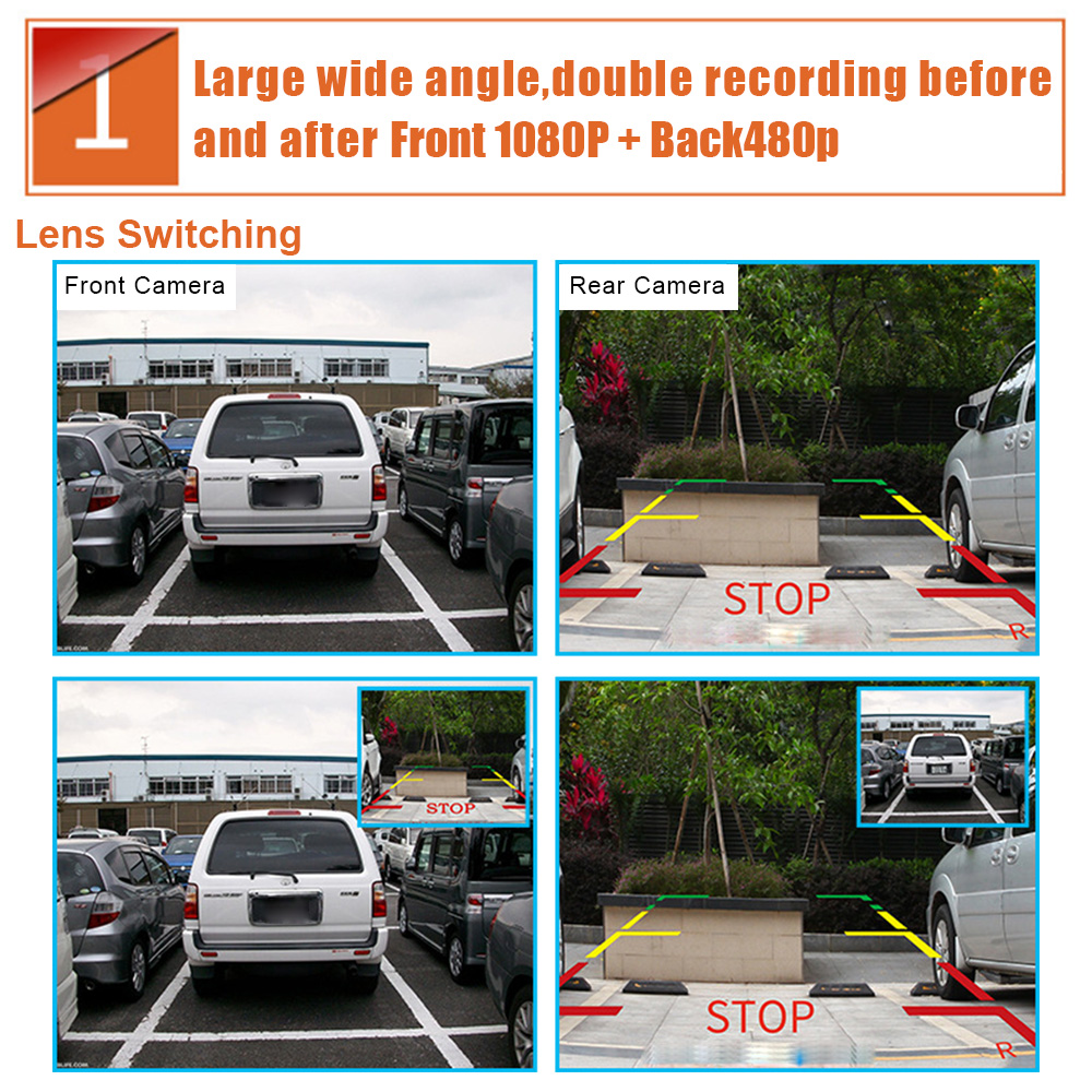 Mirror Dashcam Full HD Cycle Recording Car DVR Dash Camera Inch Electronics Rear View Dual Lens P