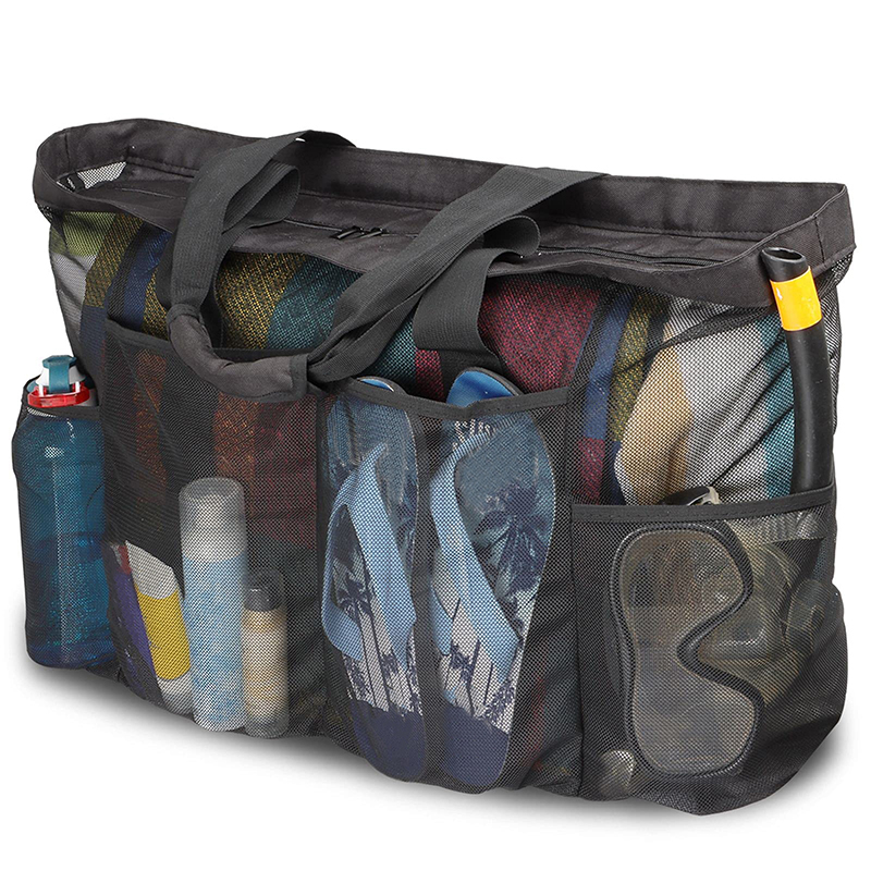 High Capacity Women Mesh Transparent Bag Double-layer Heat Preservation Large Picnic Beach Bags Tote Lunch Snacks Bag